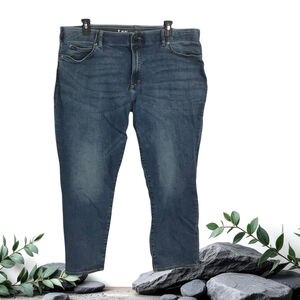 Lee Extreme Motion Straight Taper Faded Blue Jeans Contrast Stitching Men 42x30